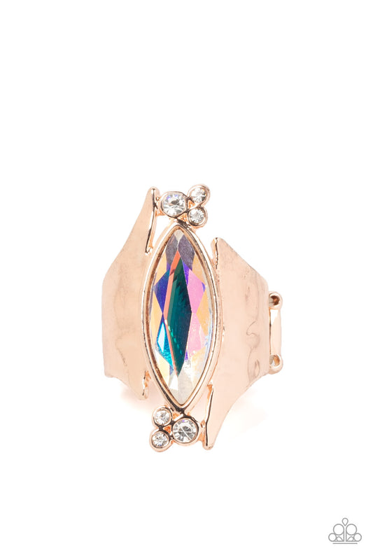 Planetary Paradise Rose Gold Iridescent Ring