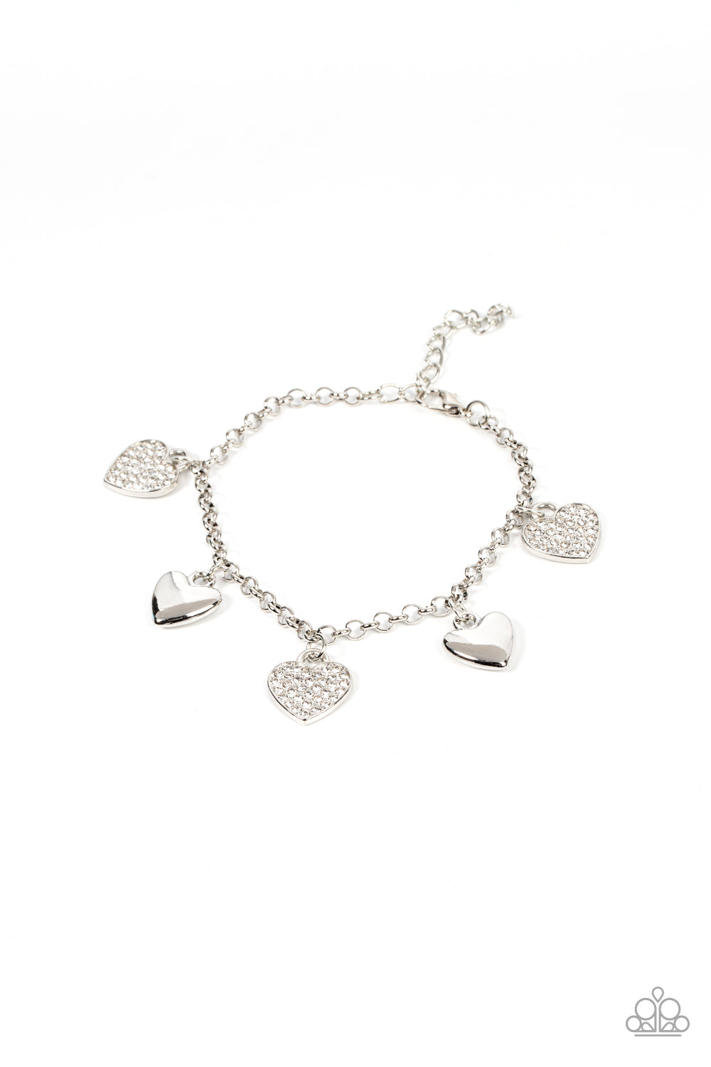 Lusty Lockets Silver Heart Charm Bracelet