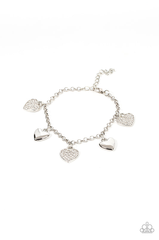 Lusty Lockets Silver Heart Charm Bracelet