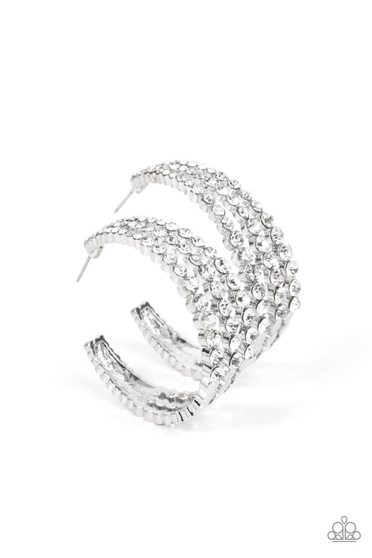 Cosmopolitan Cool Silver Rhinestone Hoops