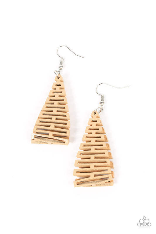 Urban Delirium Brown Wood Earrings