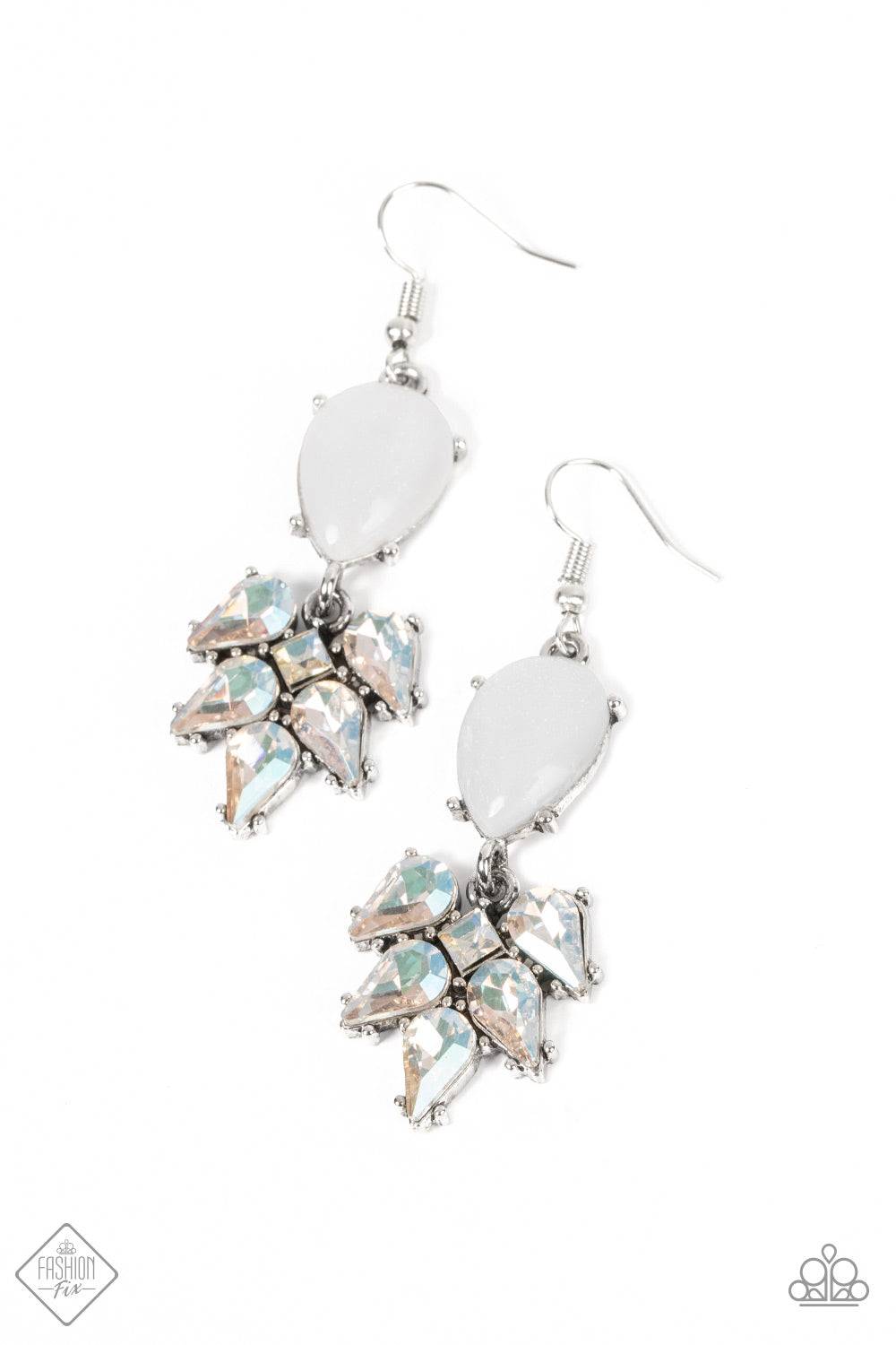 Ethereal Effervescence White Iridescent Earrings