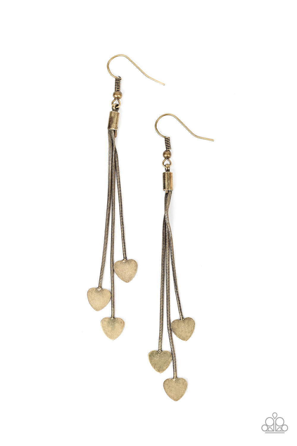 Higher Love Brass Heart Earrings