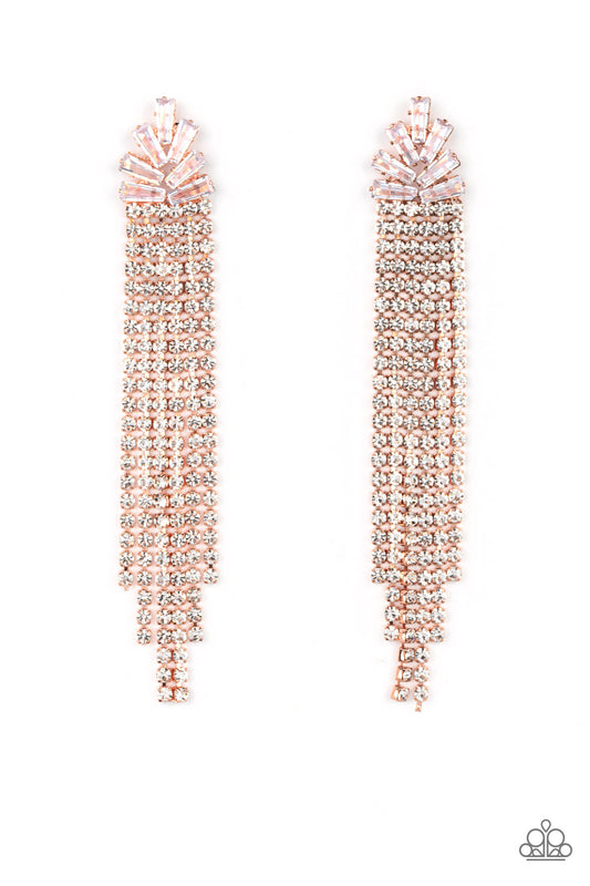 Overnight Sensation Copper Tassel Earrings