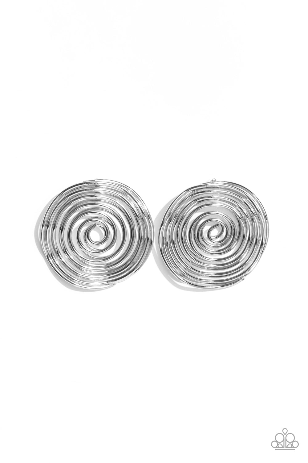 COIL Over Silver Post Earrings