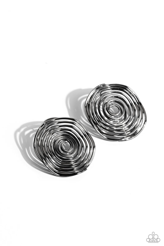 COIL Over Gunmetal Post Earrings