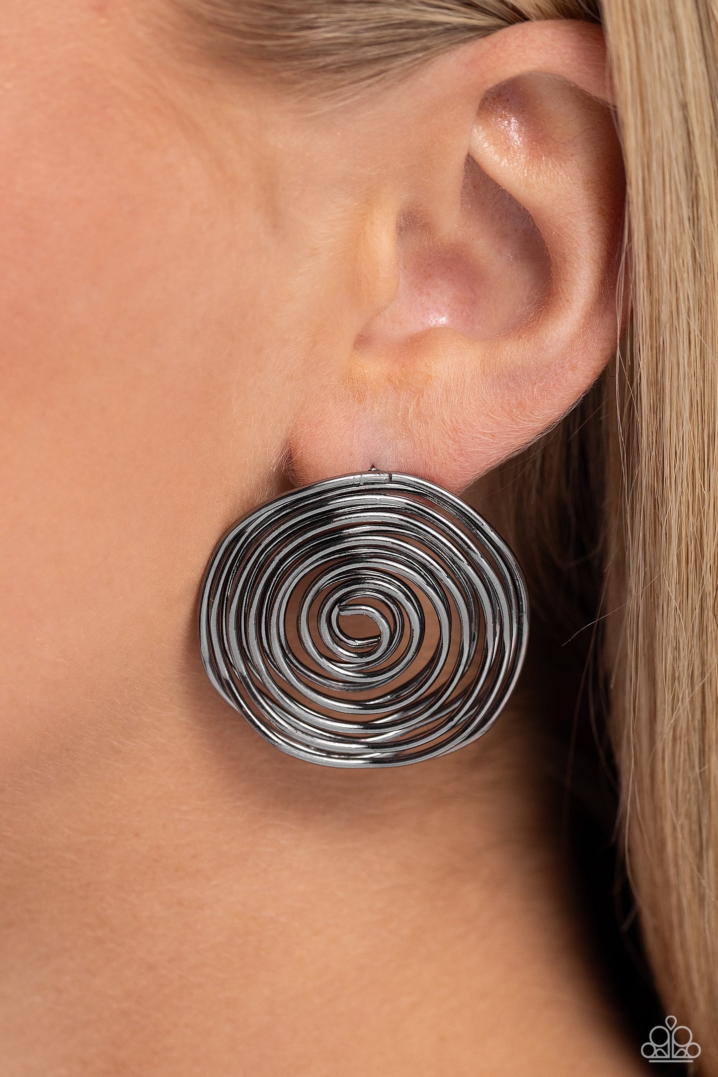 COIL Over Gunmetal Post Earrings