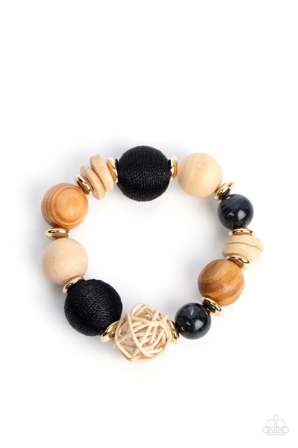 Happily Homespun Black Wood Bracelet