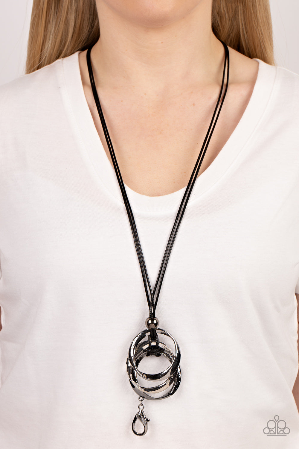 Harmonious Hardware Black Lanyard