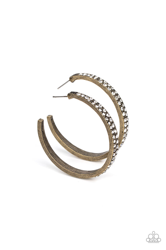 Tick, Tick, Boom! Brass Bling Hoops