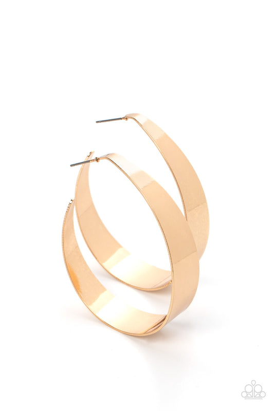 Flat Out Fashionable Gold Hoops