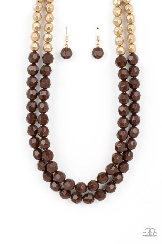 Greco Getaway Brown Gold Necklace