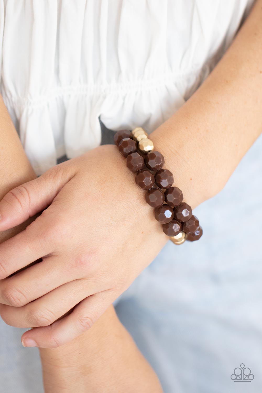 Grecian Glamour Brown Gold Bracelets