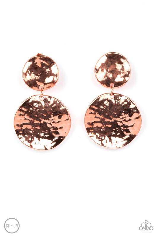 Rush Hour Copper Clip-On Earrings