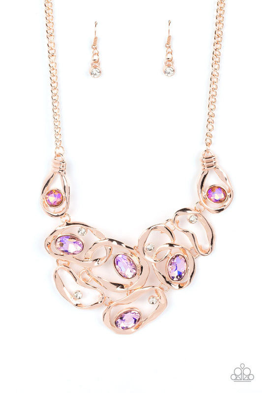 Warp Speed Rose Gold Iridescent Necklace