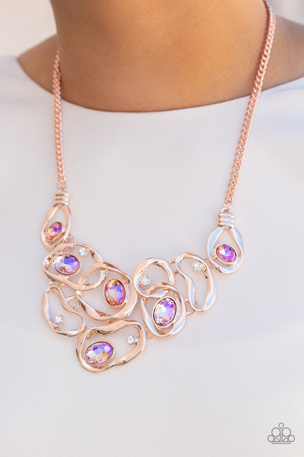 Warp Speed Rose Gold Iridescent Necklace