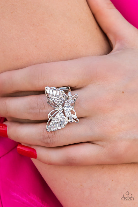 Fearless Flutter Silver Butterfly Ring