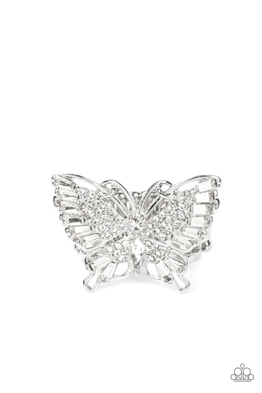 Fearless Flutter Silver Butterfly Ring