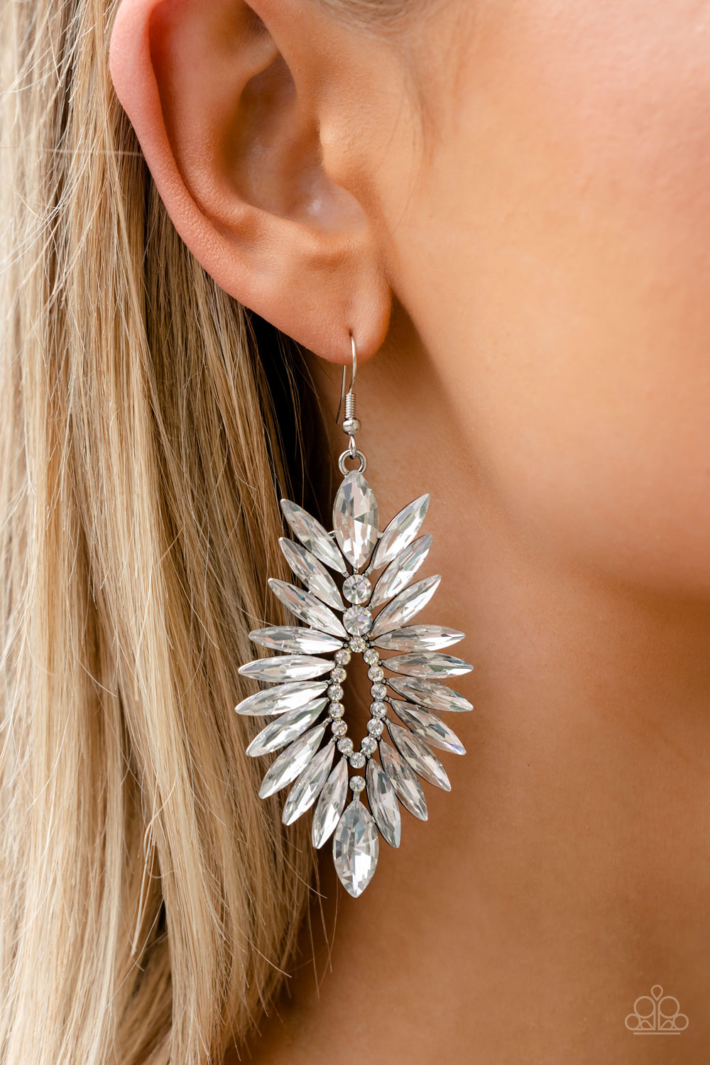 Turn Up the Luxe Silver Rhinestone Earrings