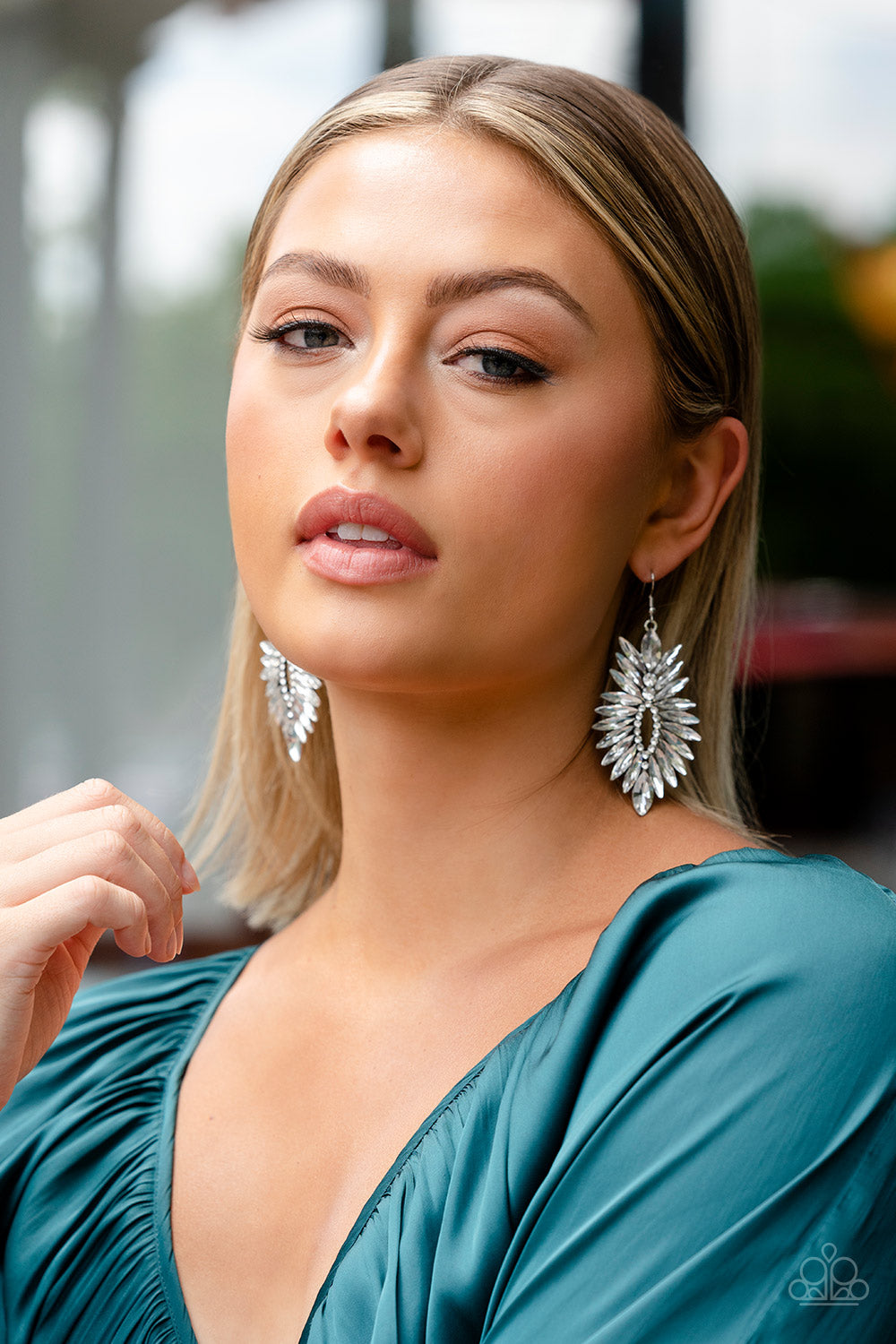 Turn Up the Luxe Silver Rhinestone Earrings