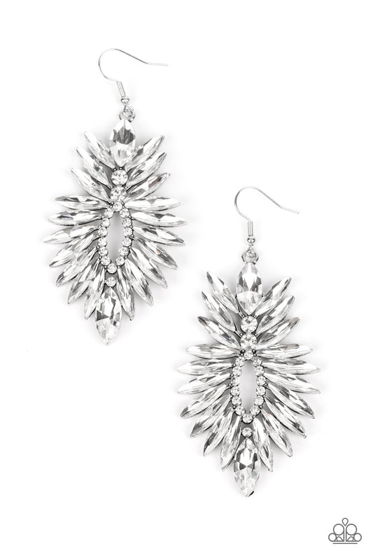 Turn Up the Luxe Silver Rhinestone Earrings