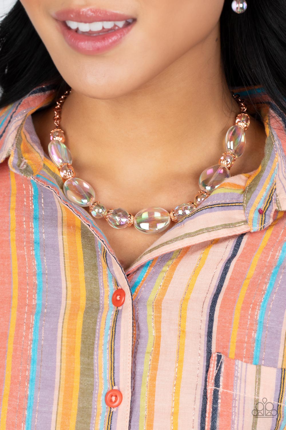 Prismatic Magic Copper Iridescent Necklace