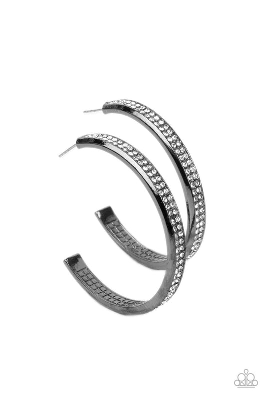 Flash Freeze Gunmetal Bling Hoops