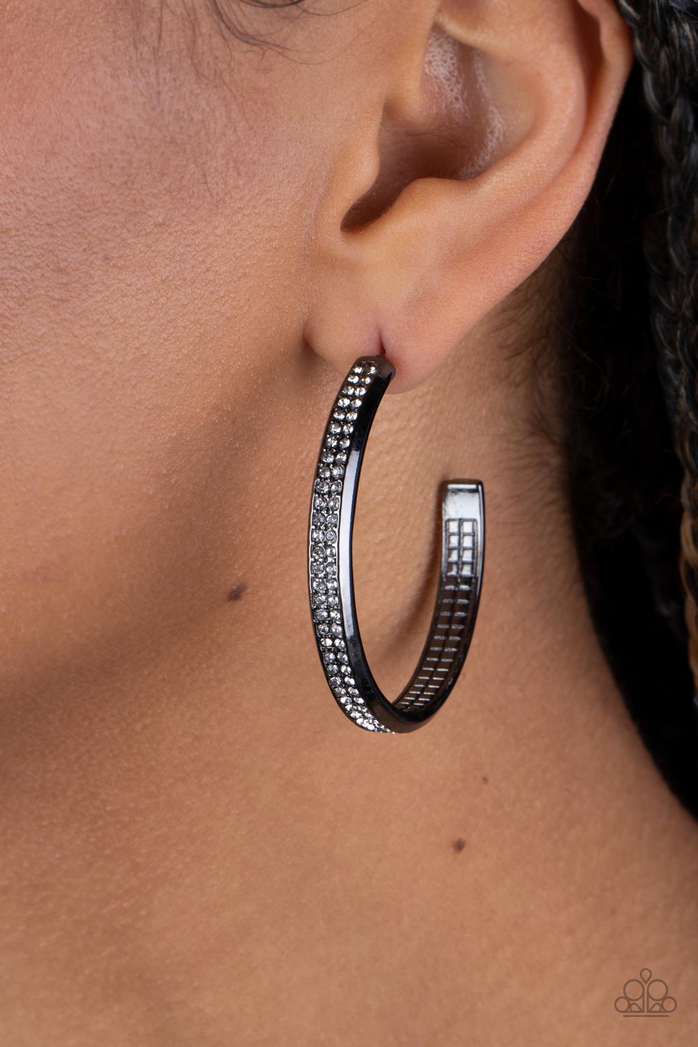 Flash Freeze Gunmetal Bling Hoops