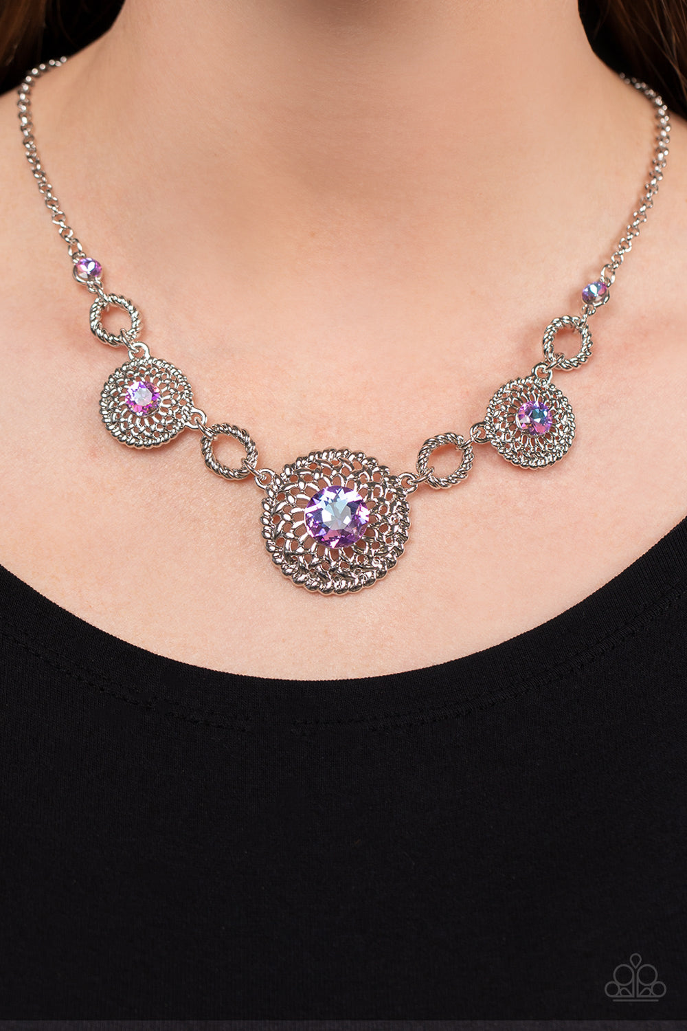 Cosmic Cosmos Purple Iridescent Necklace