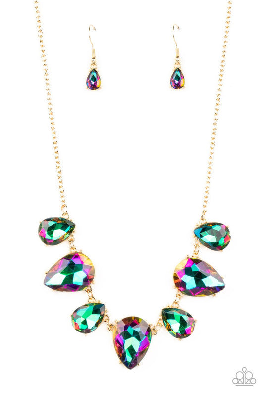 Otherworldly Opulence Gold Multi Oil Spill Necklace