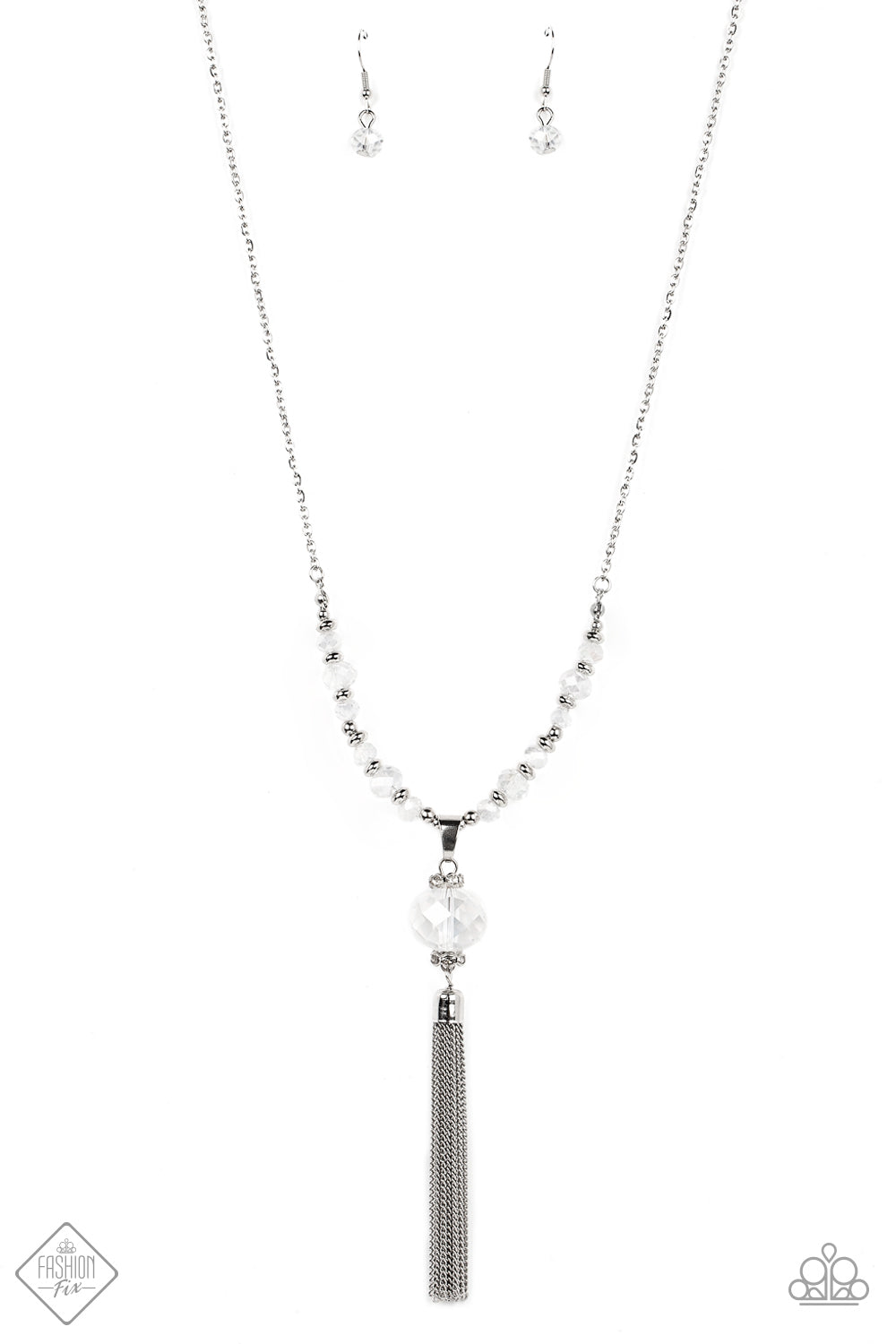 One SWAY or Another White Clear Long Necklace