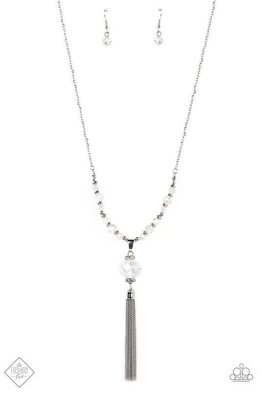 One SWAY or Another White Clear Long Necklace