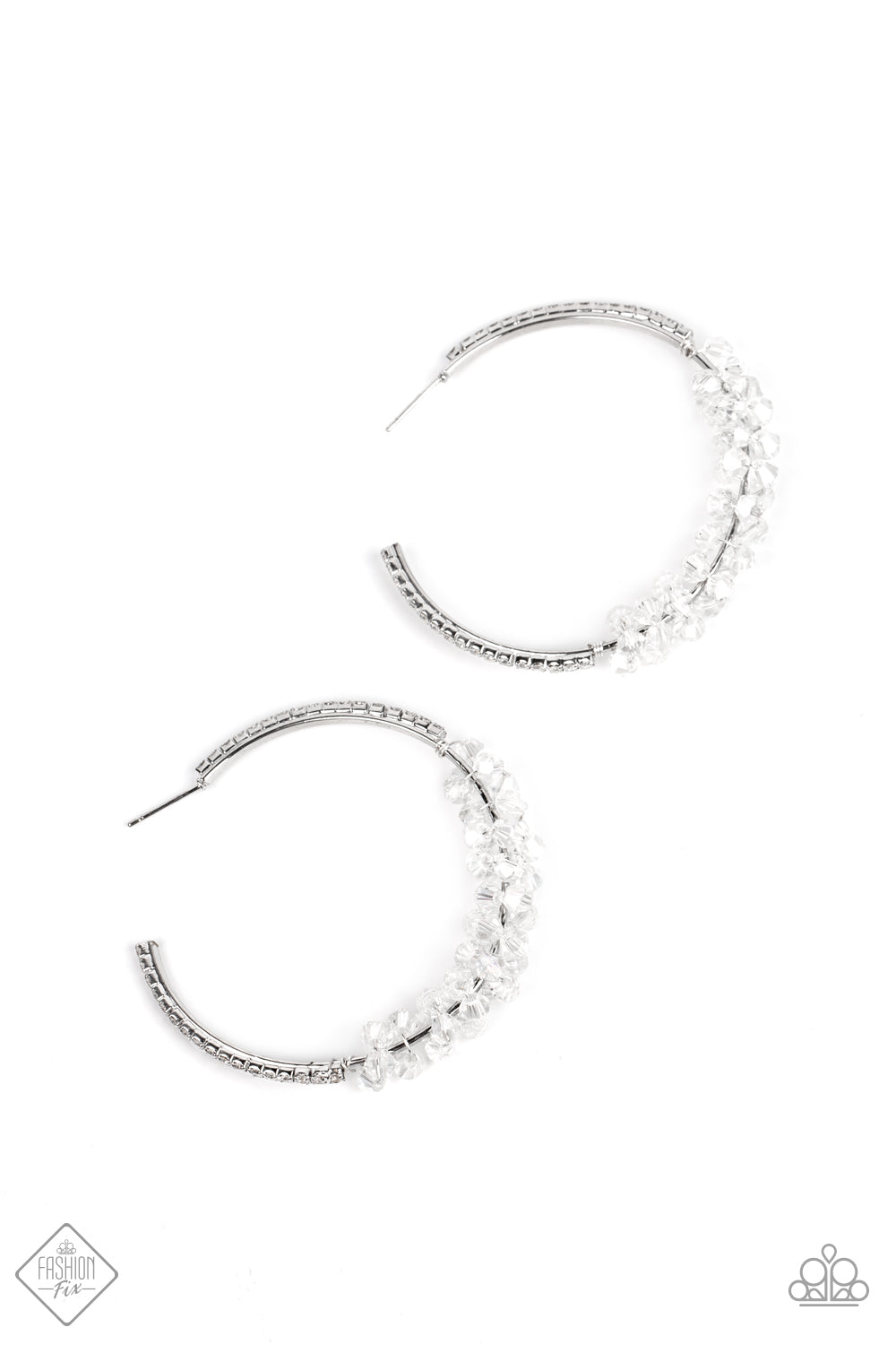 Bubble-Bursting Bling White Clear Hoops