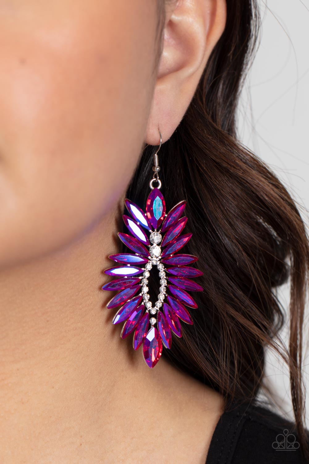 Turn up the Luxe Pink Oil Spill Earrings