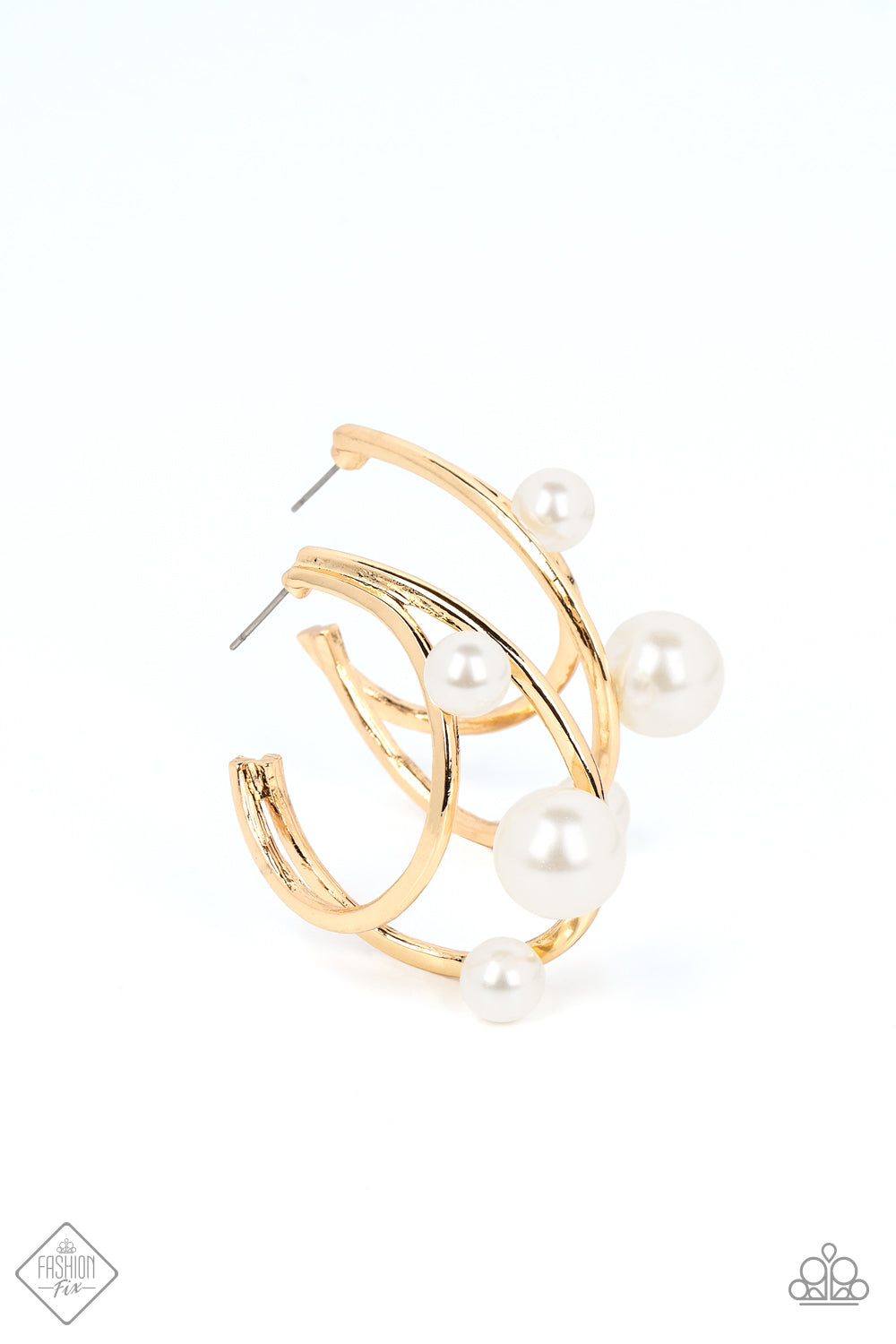 Metro Pier Gold Pearl Hoop Earrings