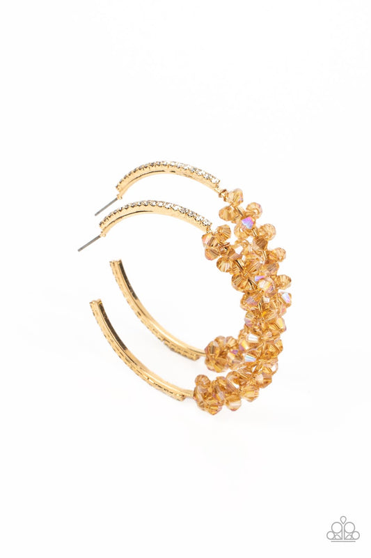 Bubble-Bursting Bling Gold Hoops