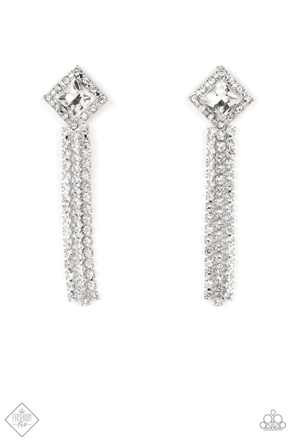 Seasonal Sparkle Silver Rhinestone Earrings