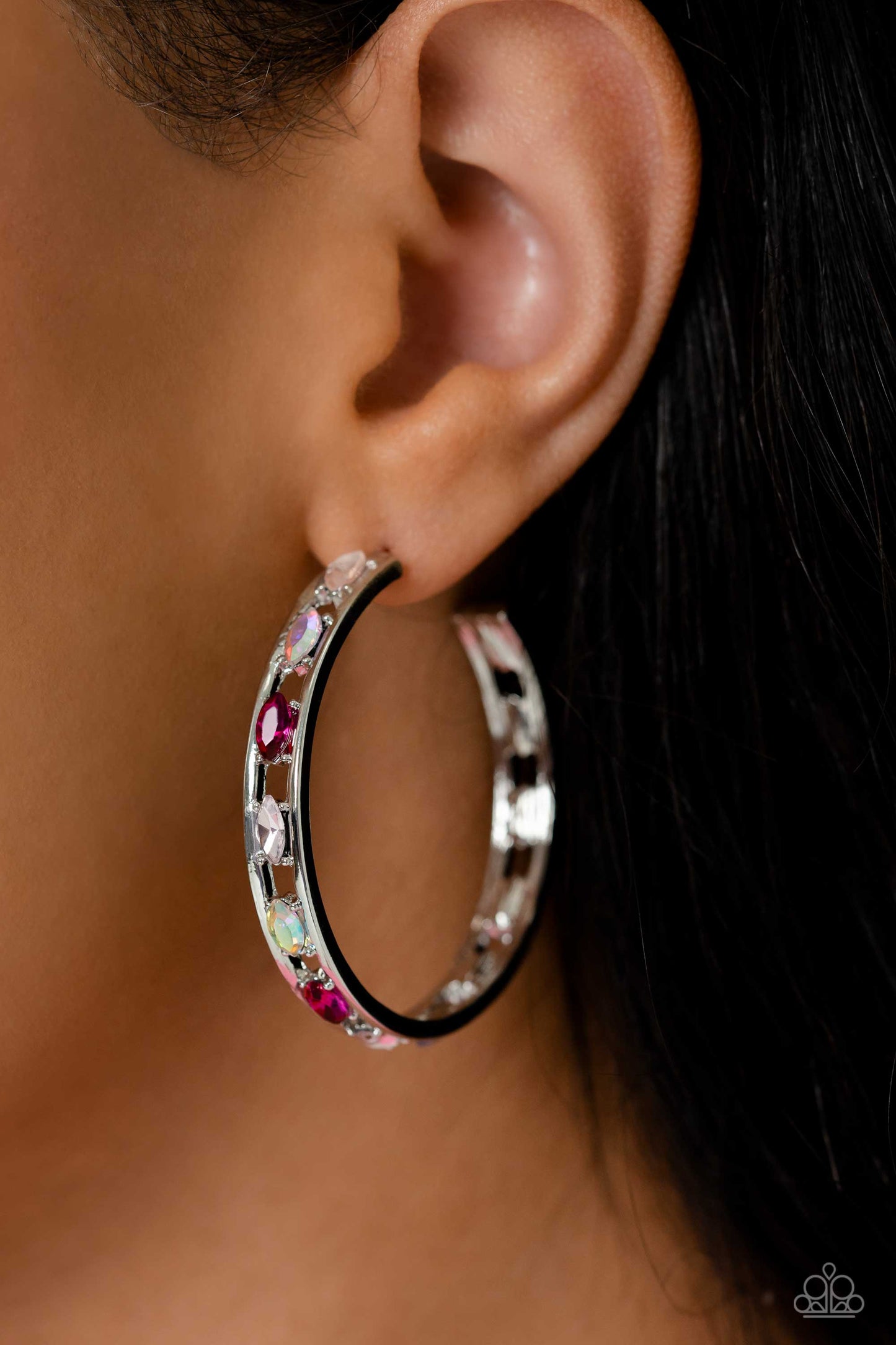 The Gem Fairy Pink Iridescent Hoops