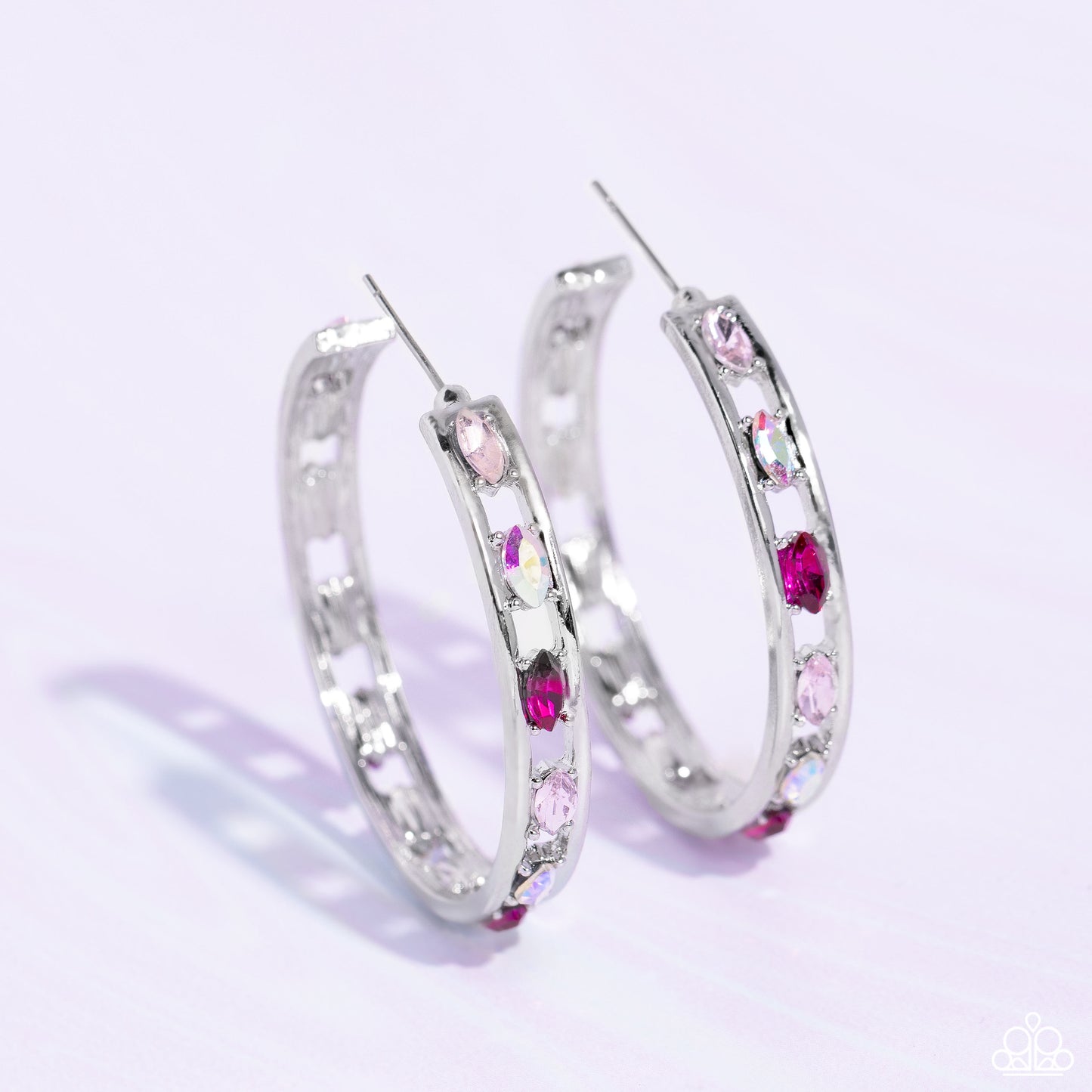 The Gem Fairy Pink Iridescent Hoops