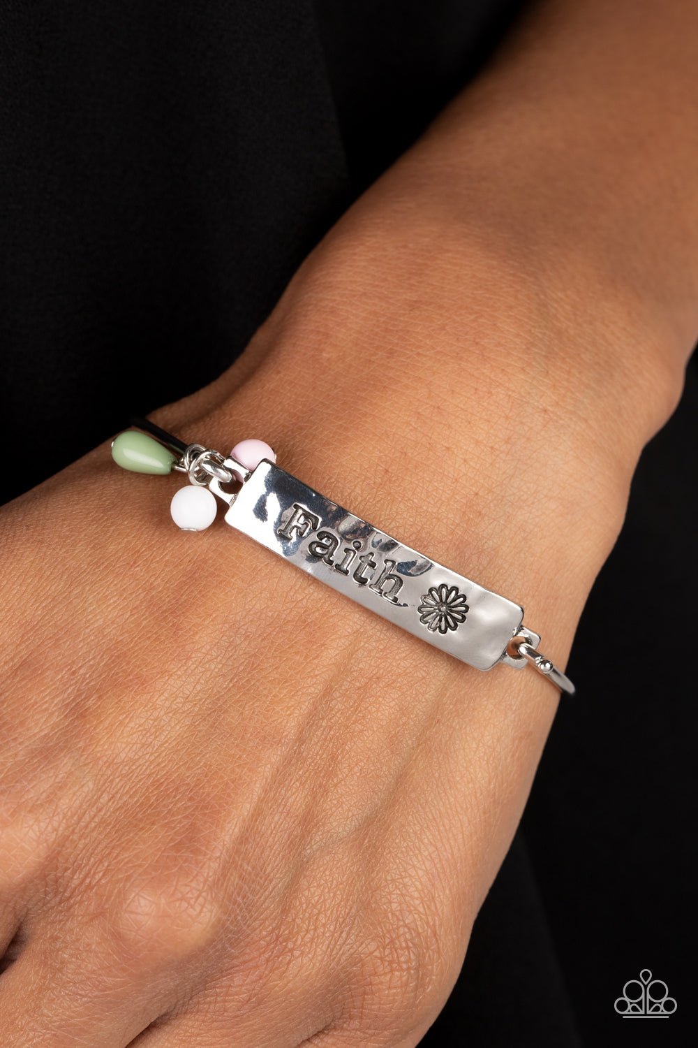 Flirting with Faith Green Inspirational Bracelet