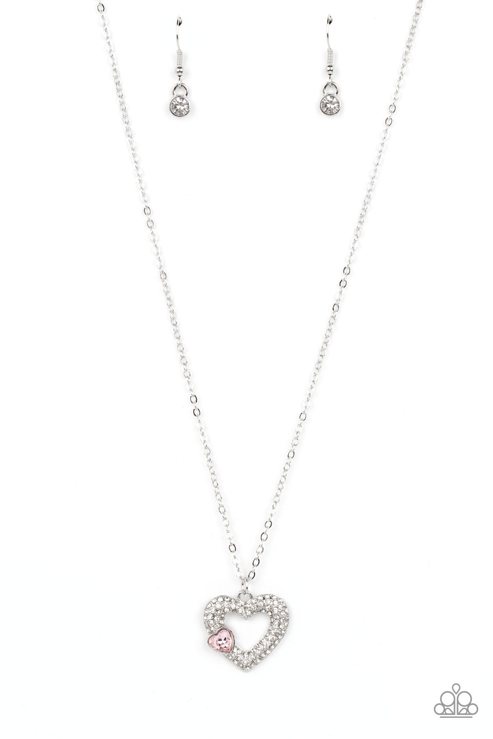 Bedazzled Bliss Pink Heart Necklace