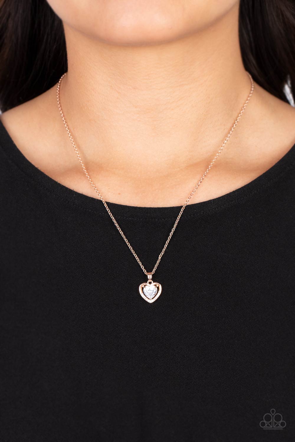 Effulgently Engaged Rose Gold Heart Necklace