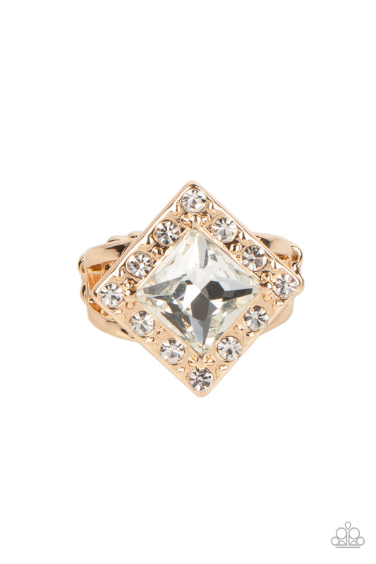 Transformational Twinkle Gold Rhinestone Ring