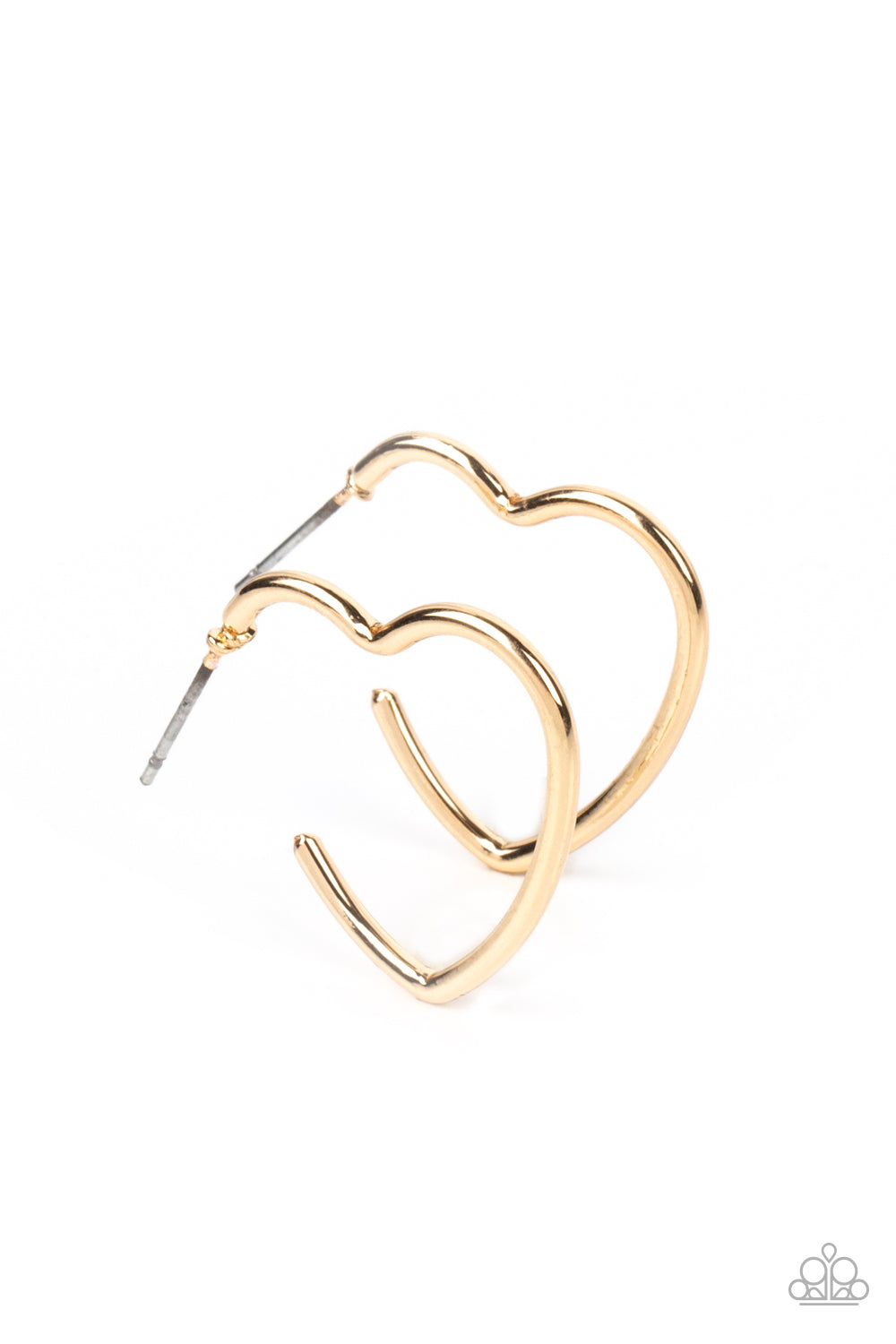 Burnished Beau Gold Heart Hoops