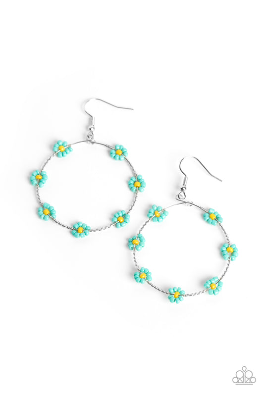 Dainty Daisies Blue Flower Earrings