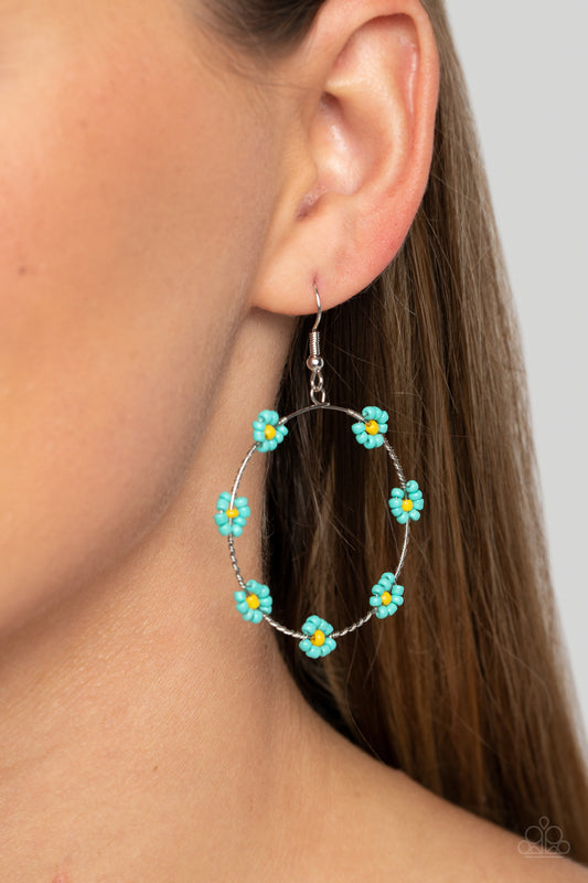 Dainty Daisies Blue Flower Earrings