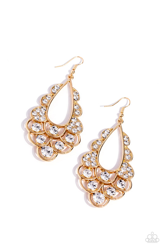 Majestic Masquerade Gold Earrings