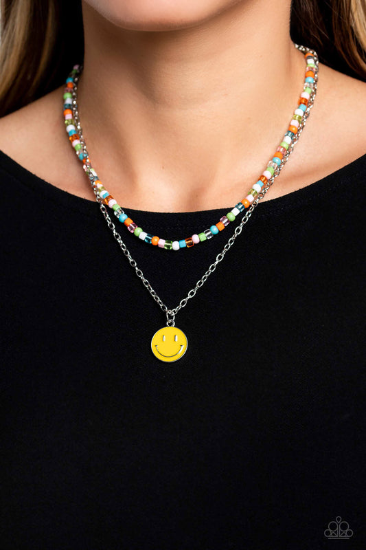 High School Reunion Multi Smiley Face Necklace