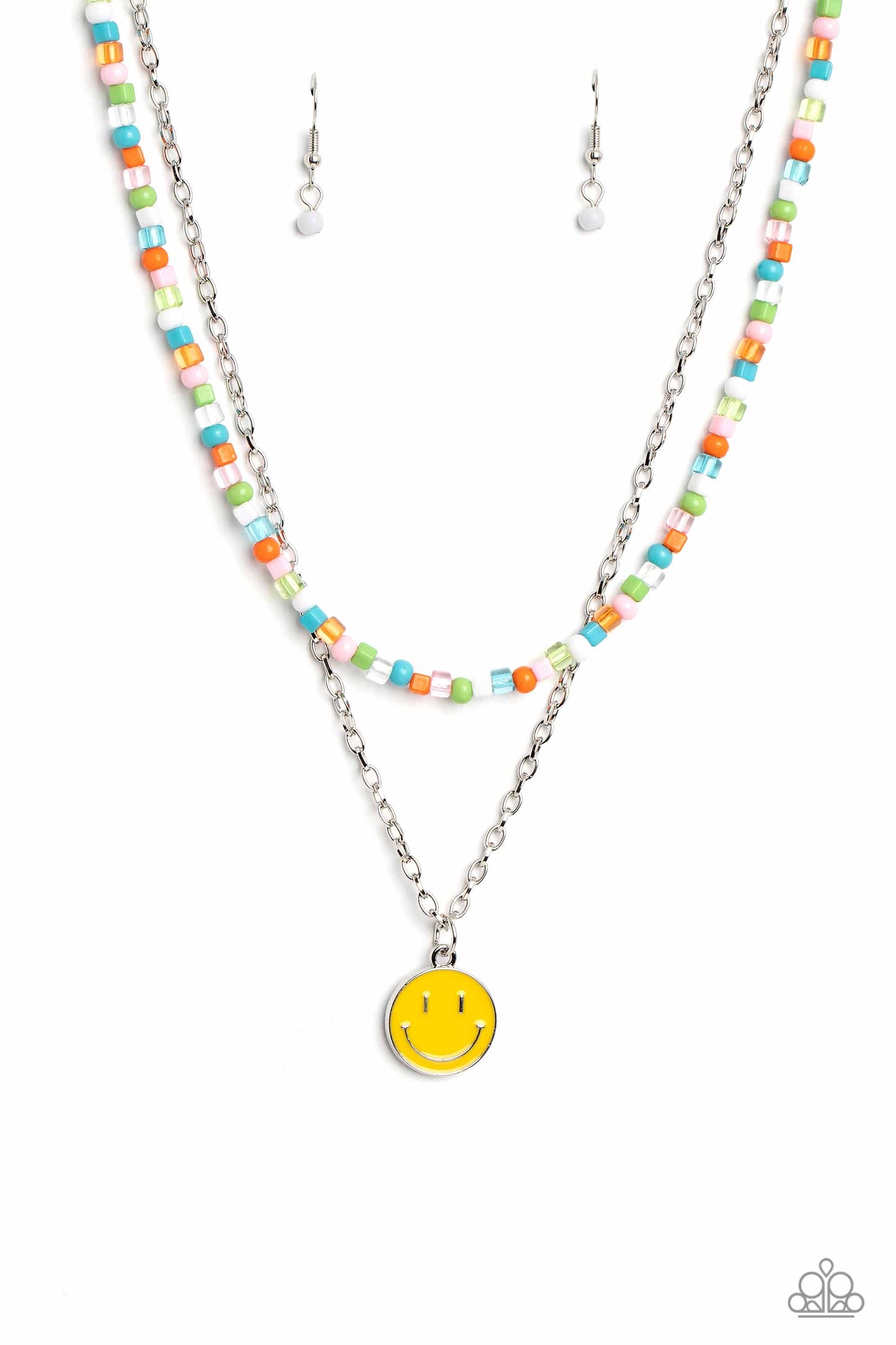 High School Reunion Multi Smiley Face Necklace