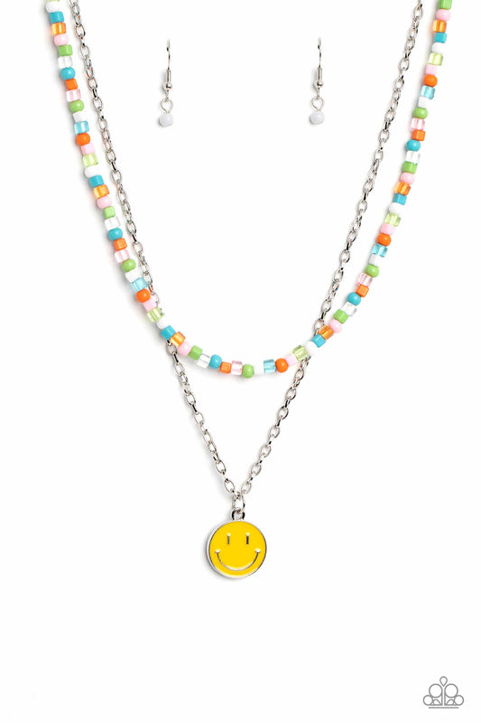 High School Reunion Multi Smiley Face Necklace